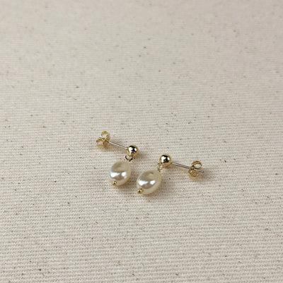 18k Gold Filled Drop Baroque Pearl Earrings - Beloved Boutique
