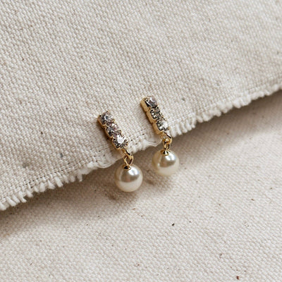 18k Gold Filled Drop Pearl Earrings - Beloved Boutique