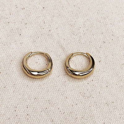 18k Gold Filled Earrings British Closure Artisan Clicker Hoop - Beloved Boutique