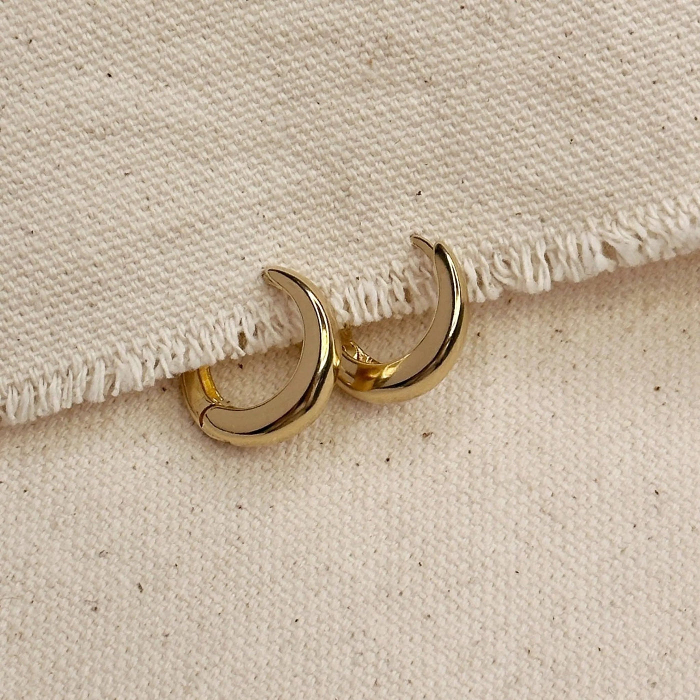 18k Gold Filled Earrings British Closure Artisan Clicker Hoop - Beloved Boutique
