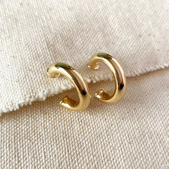 18k Gold Filled Half - Hoops Earrings - Beloved Boutique