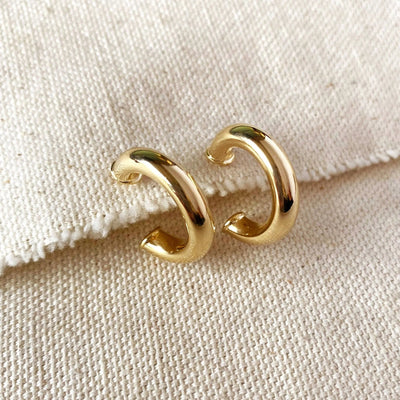 18k Gold Filled Half - Hoops Earrings - Beloved Boutique