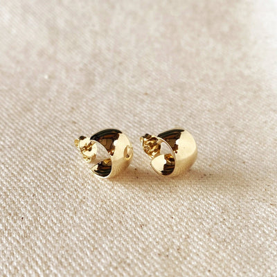 18k Gold Filled Half Open Stud Earrings - Beloved Boutique