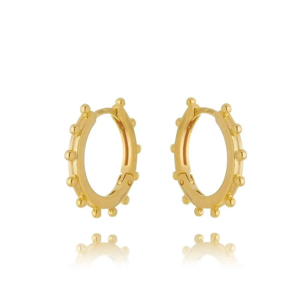 18k Gold Filled Hoop Earrings with Ball Detail - Beloved Boutique