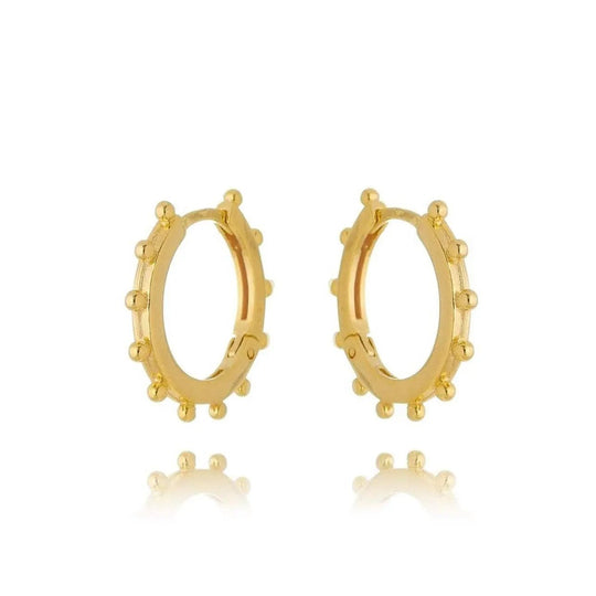 18k Gold Filled Hoop Earrings with Ball Detail - Beloved Boutique