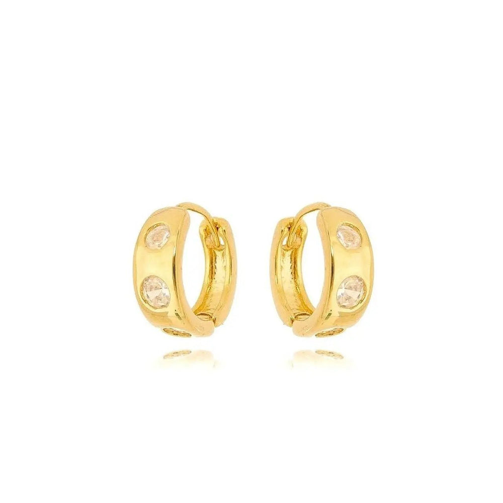 18k Gold Filled Huggie CZ Hoop Earrings For Wholesale And Jewelry Supplies - Beloved Boutique