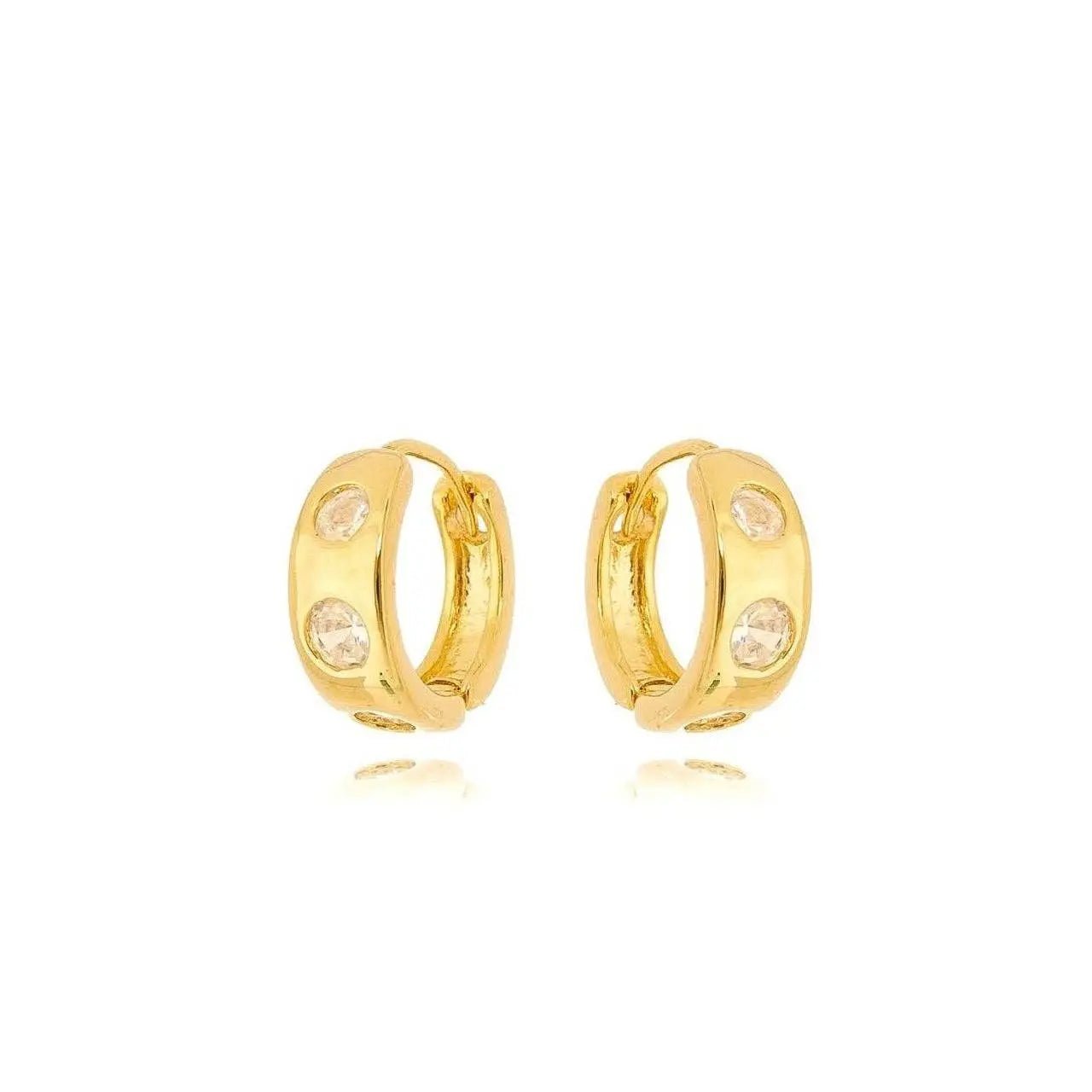 18k Gold Filled Huggie CZ Hoop Earrings For Wholesale And Jewelry Supplies - Beloved Boutique