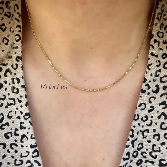 18k Gold Filled Interspersed Twisted Box Chain 1.0mm Thickne - Beloved Boutique