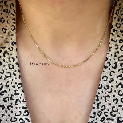 18k Gold Filled Interspersed Twisted Box Chain 1.0mm Thickne - Beloved Boutique
