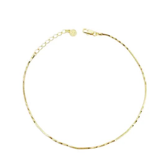 18k Gold Filled Interspersed Twisted Box Chain 1.0mm Thickne - Beloved Boutique