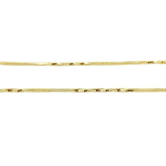 18k Gold Filled Interspersed Twisted Box Chain 1.0mm Thickne - Beloved Boutique