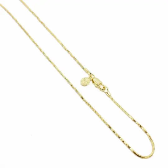 18k Gold Filled Interspersed Twisted Box Chain 1.0mm Thickne - Beloved Boutique