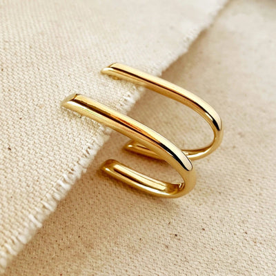 18k Gold Filled J Hoop Earrings - Beloved Boutique