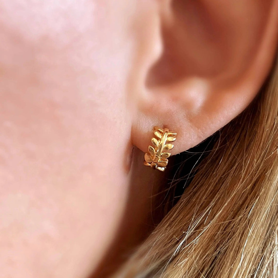 18k Gold Filled Leaf Clicker Earrings - Beloved Boutique