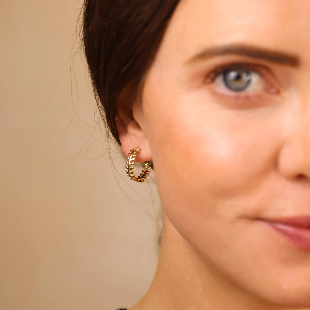 18k Gold Filled Leaf Clicker Earrings - Beloved Boutique