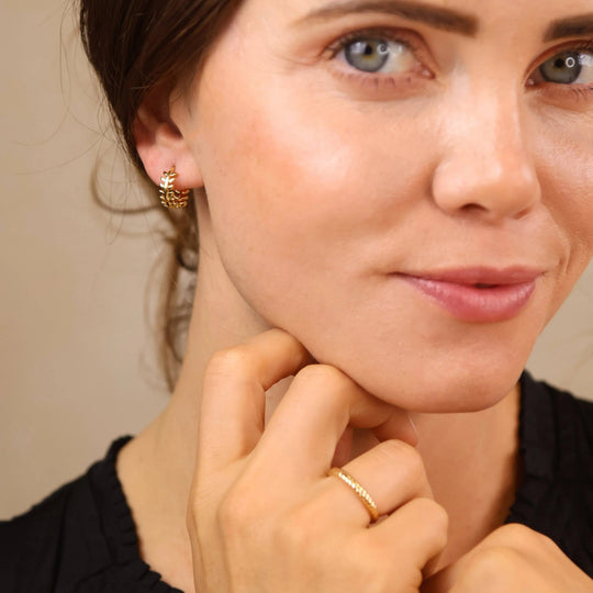18k Gold Filled Leaf Clicker Earrings - Beloved Boutique