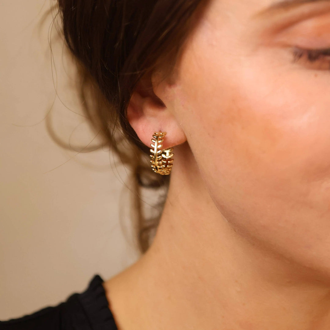 18k Gold Filled Leaf Clicker Earrings - Beloved Boutique