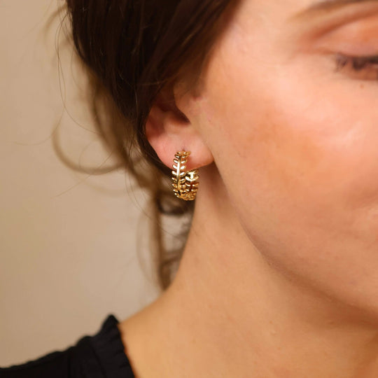 18k Gold Filled Leaf Clicker Earrings - Beloved Boutique