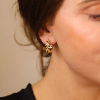 18k Gold Filled Leaf Clicker Earrings - Beloved Boutique
