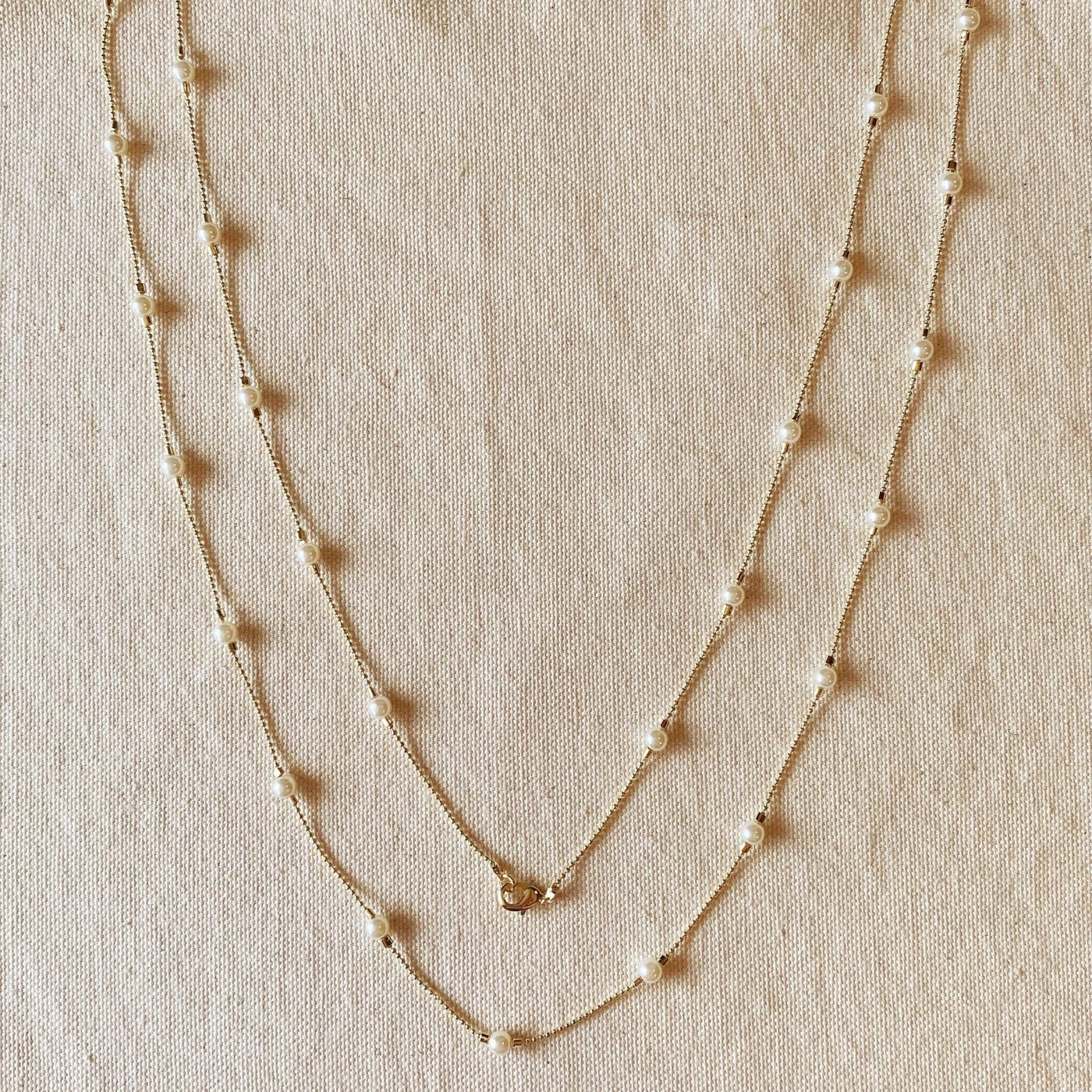 18k Gold Filled Long Wrap Around Pearl Necklace - Beloved Boutique