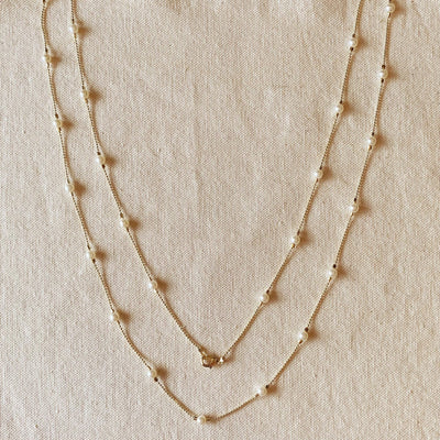 18k Gold Filled Long Wrap Around Pearl Necklace - Beloved Boutique