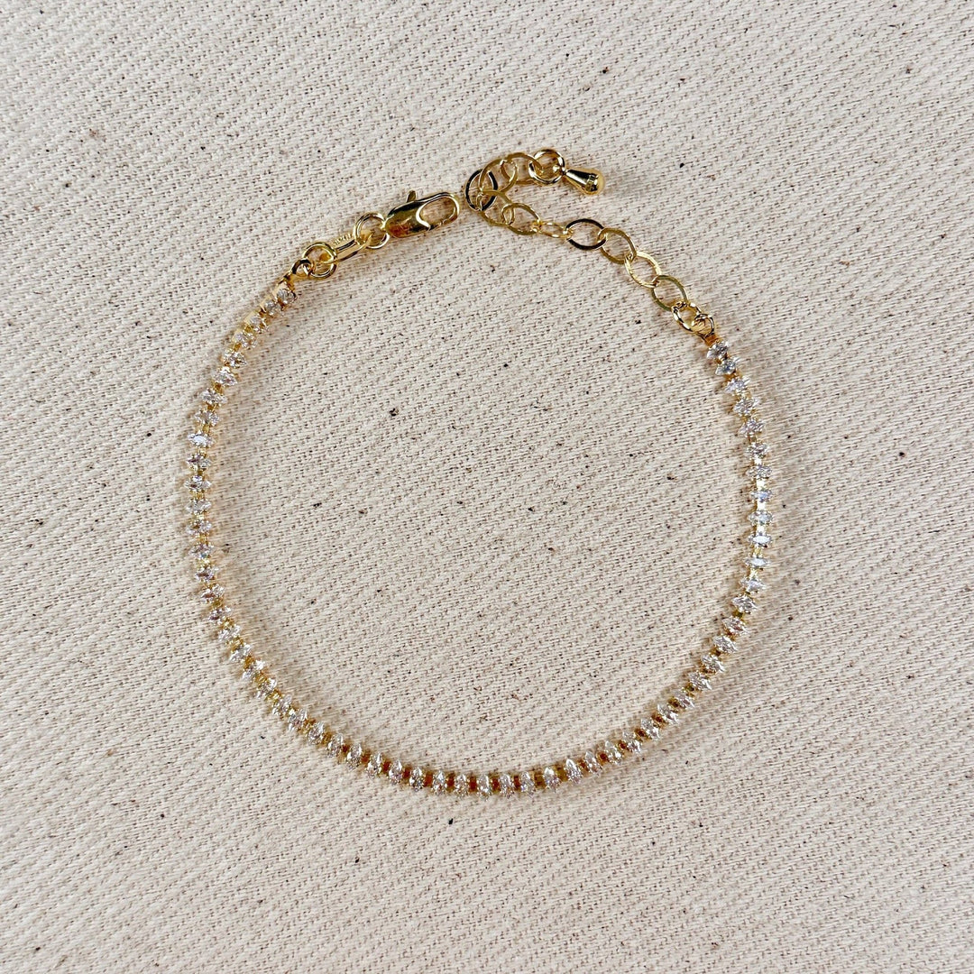 18k Gold Filled Marquise Tennis Bracelet - Beloved Boutique