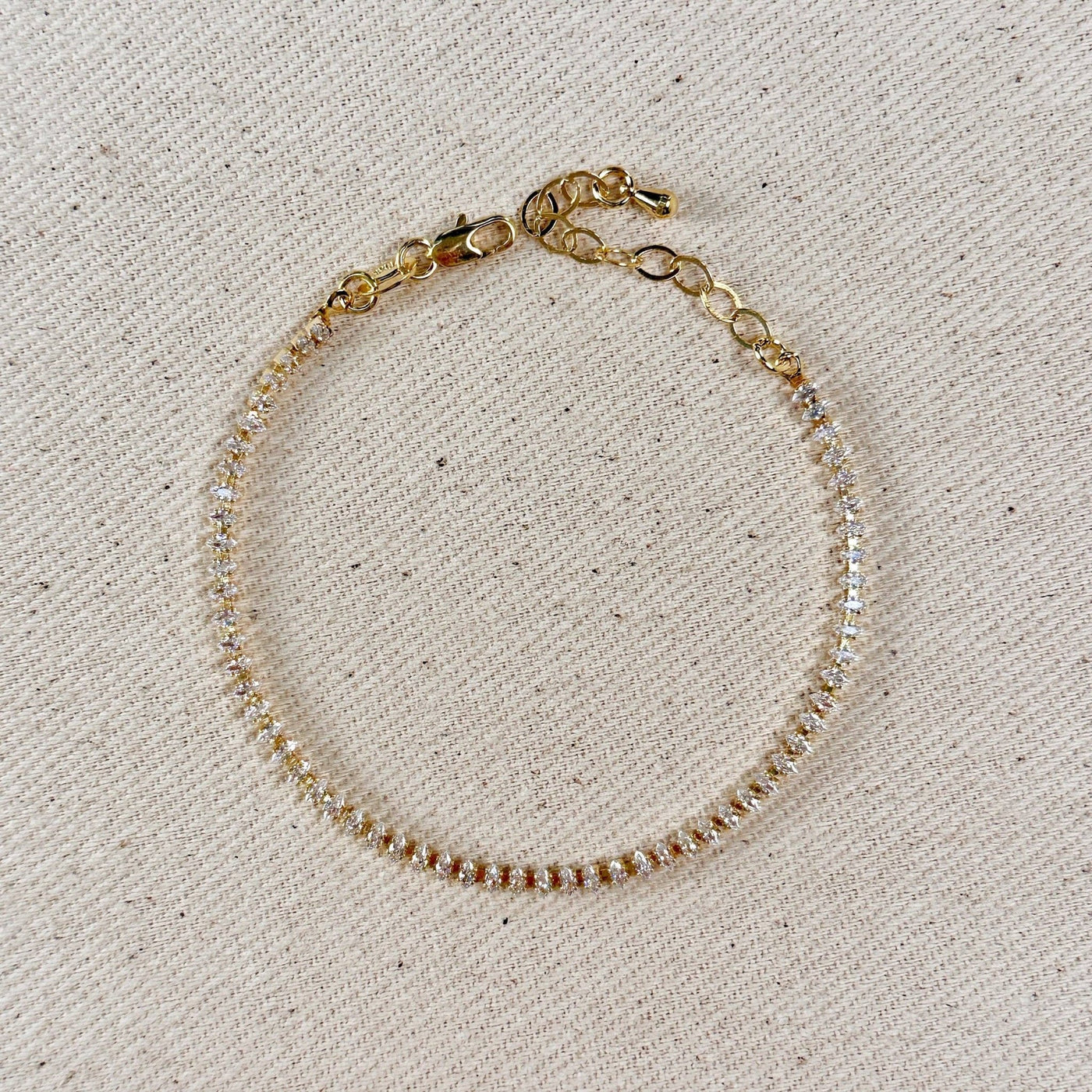 18k Gold Filled Marquise Tennis Bracelet - Beloved Boutique