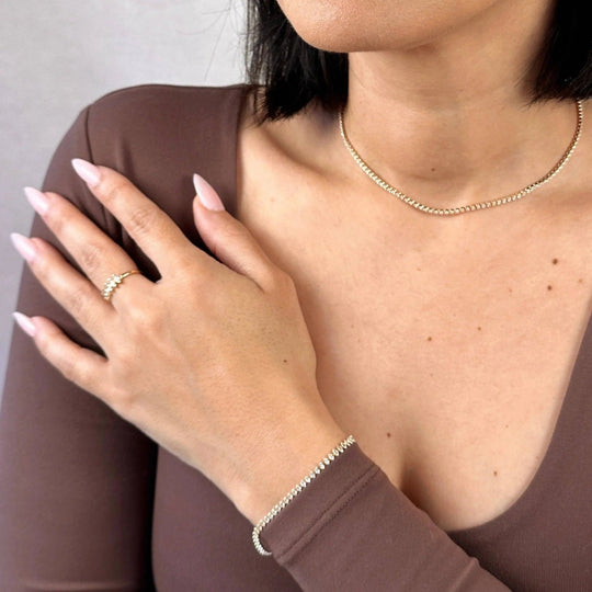 18k Gold Filled Marquise Tennis Bracelet - Beloved Boutique