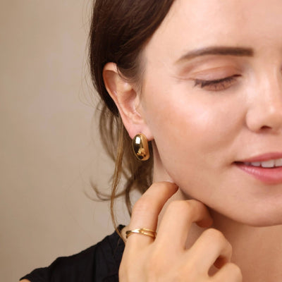 18k Gold Filled Medium Dome Earrings - Beloved Boutique