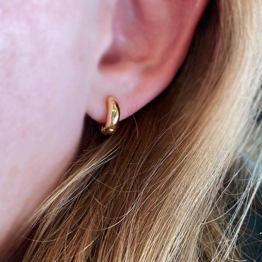 18k Gold Filled Mini Rounded Hoop Earring - Beloved Boutique