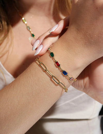18k Gold Filled Multicolor Bracelet - Beloved Boutique
