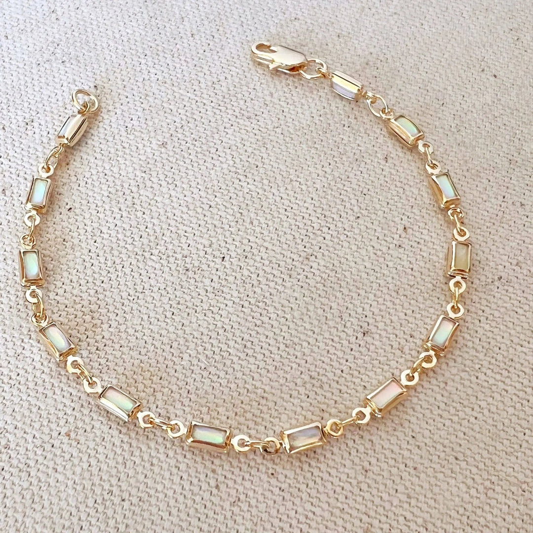 18k Gold Filled Opal Bracelet - Beloved Boutique