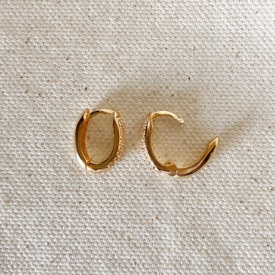 18k Gold Filled Oval Clicker Hoop Earrings - Beloved Boutique