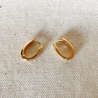 18k Gold Filled Oval Clicker Hoop Earrings - Beloved Boutique