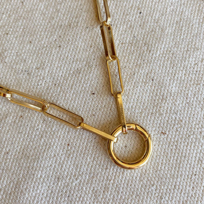 18k Gold Filled Paperclip Chain Necklace Featuring Carabine - Beloved Boutique