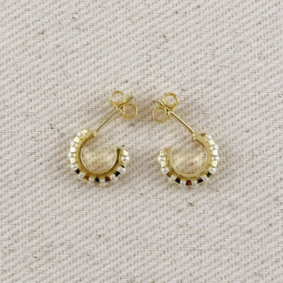 18k Gold Filled Petite Pearl C - Hoop Earrings - Beloved Boutique