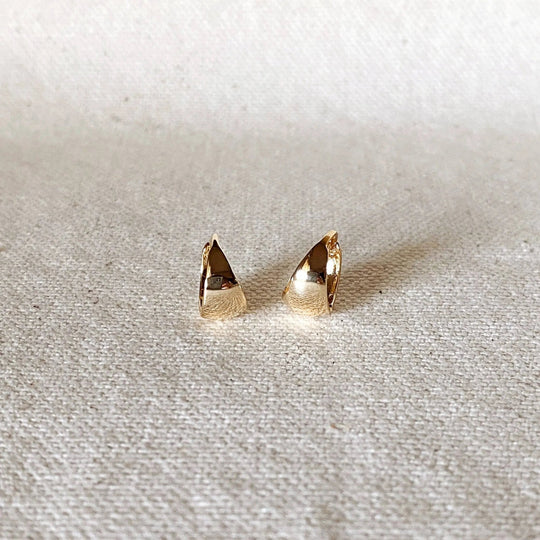 18k Gold Filled Polished Clicker Hoop Earrings - Beloved Boutique