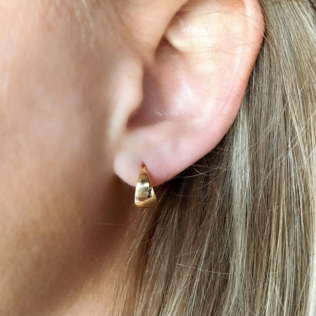 18k Gold Filled Polished Clicker Hoop Earrings - Beloved Boutique