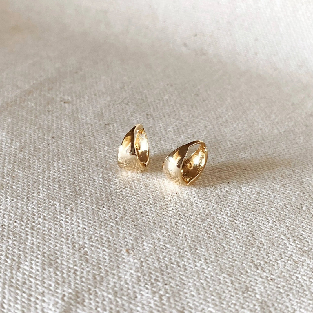 18k Gold Filled Polished Clicker Hoop Earrings - Beloved Boutique