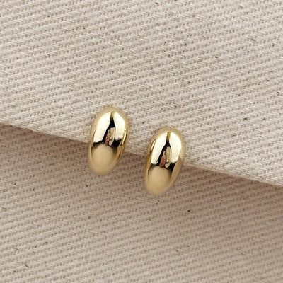 18k Gold Filled Polished Curved Small Stud Earrings - Beloved Boutique