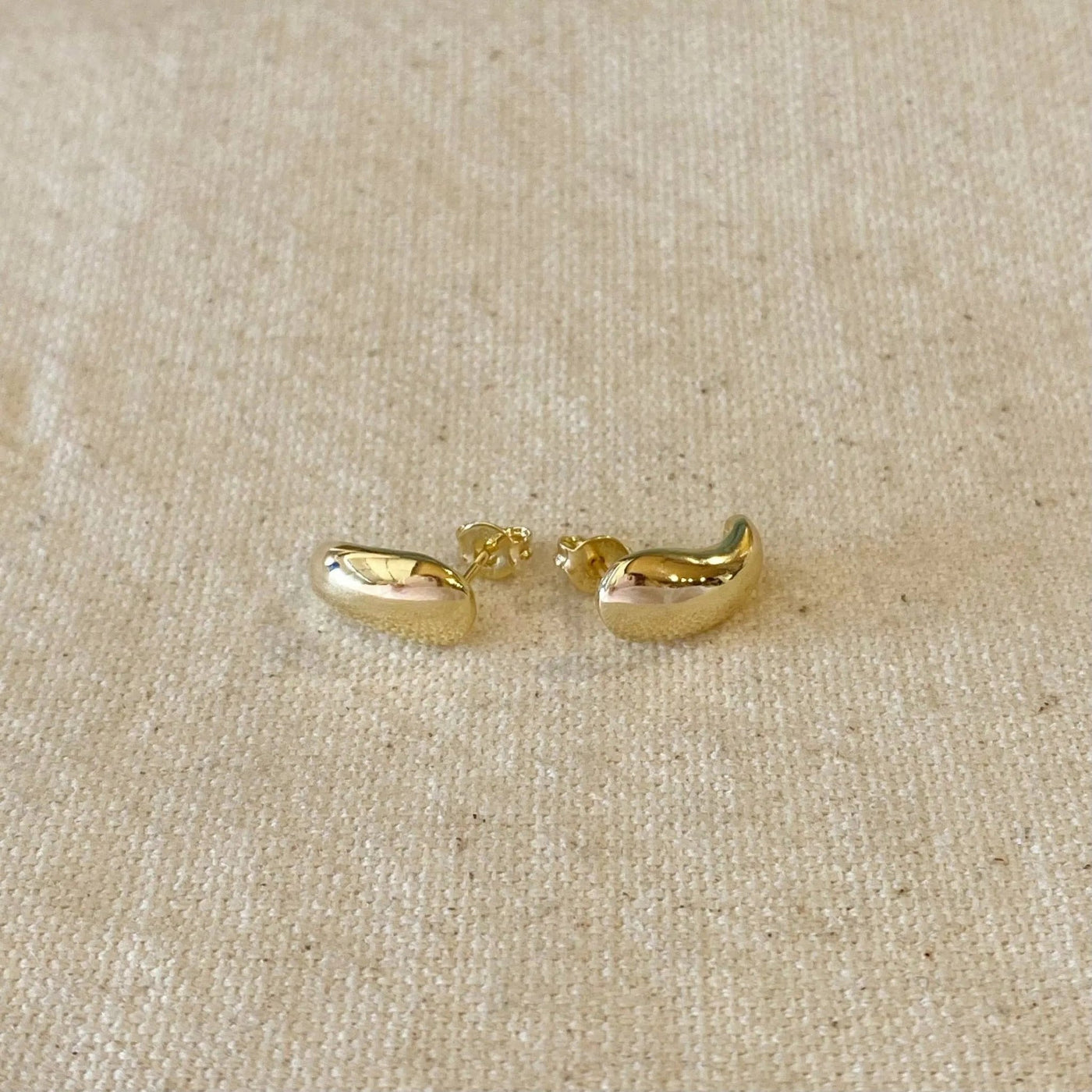 18k Gold Filled Polished Curved Stud Earrings - Beloved Boutique