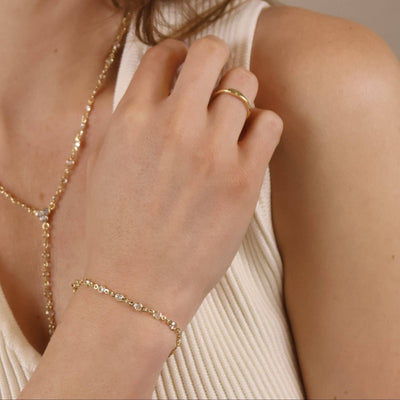 18k Gold Filled Round Bezel CZ Bracelet - Beloved Boutique