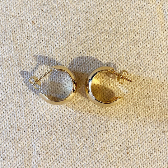 18k Gold Filled Rounded C - Hoop - Beloved Boutique