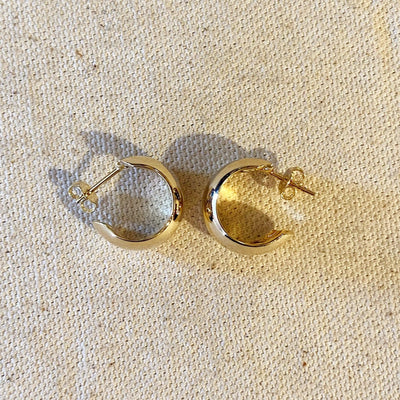 18k Gold Filled Rounded C - Hoop - Beloved Boutique