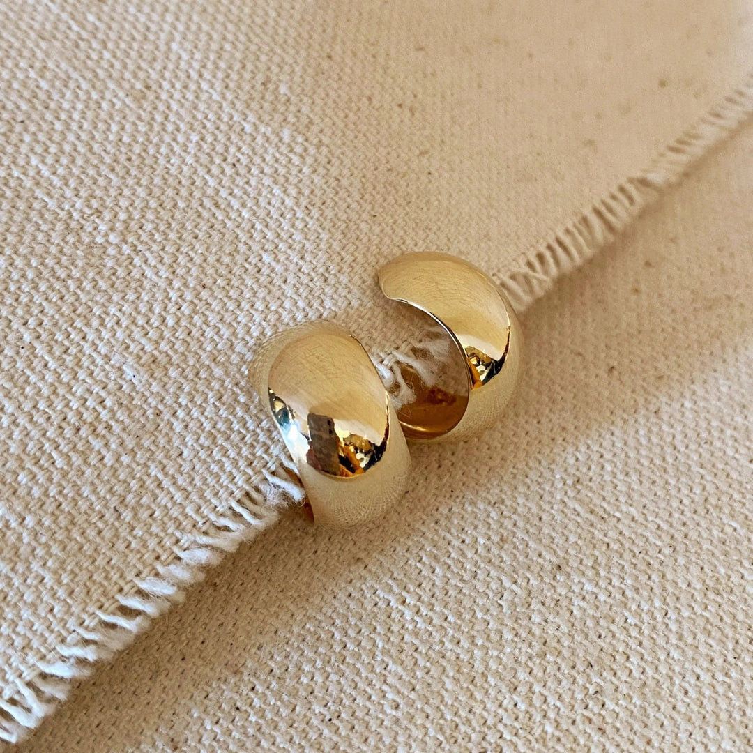 18k Gold Filled Rounded C - Hoop - Beloved Boutique