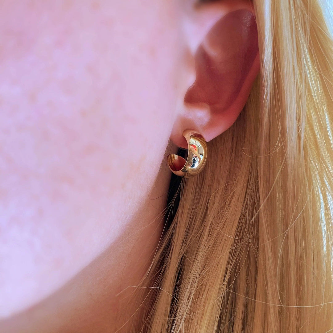 18k Gold Filled Rounded C - Hoop - Beloved Boutique