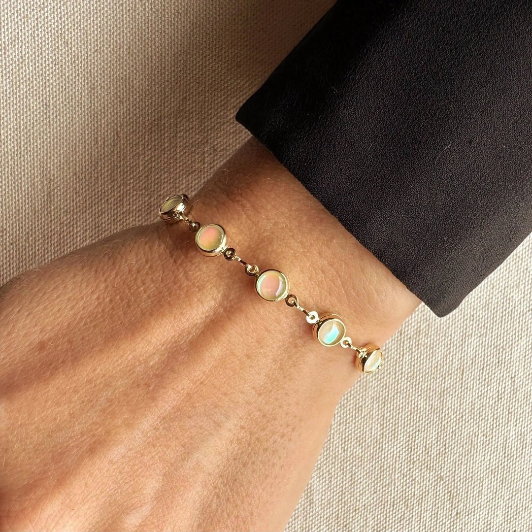 18k Gold Filled Rounded Opal Bracelet - Beloved Boutique