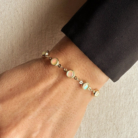 18k Gold Filled Rounded Opal Bracelet - Beloved Boutique