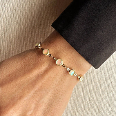 18k Gold Filled Rounded Opal Bracelet - Beloved Boutique