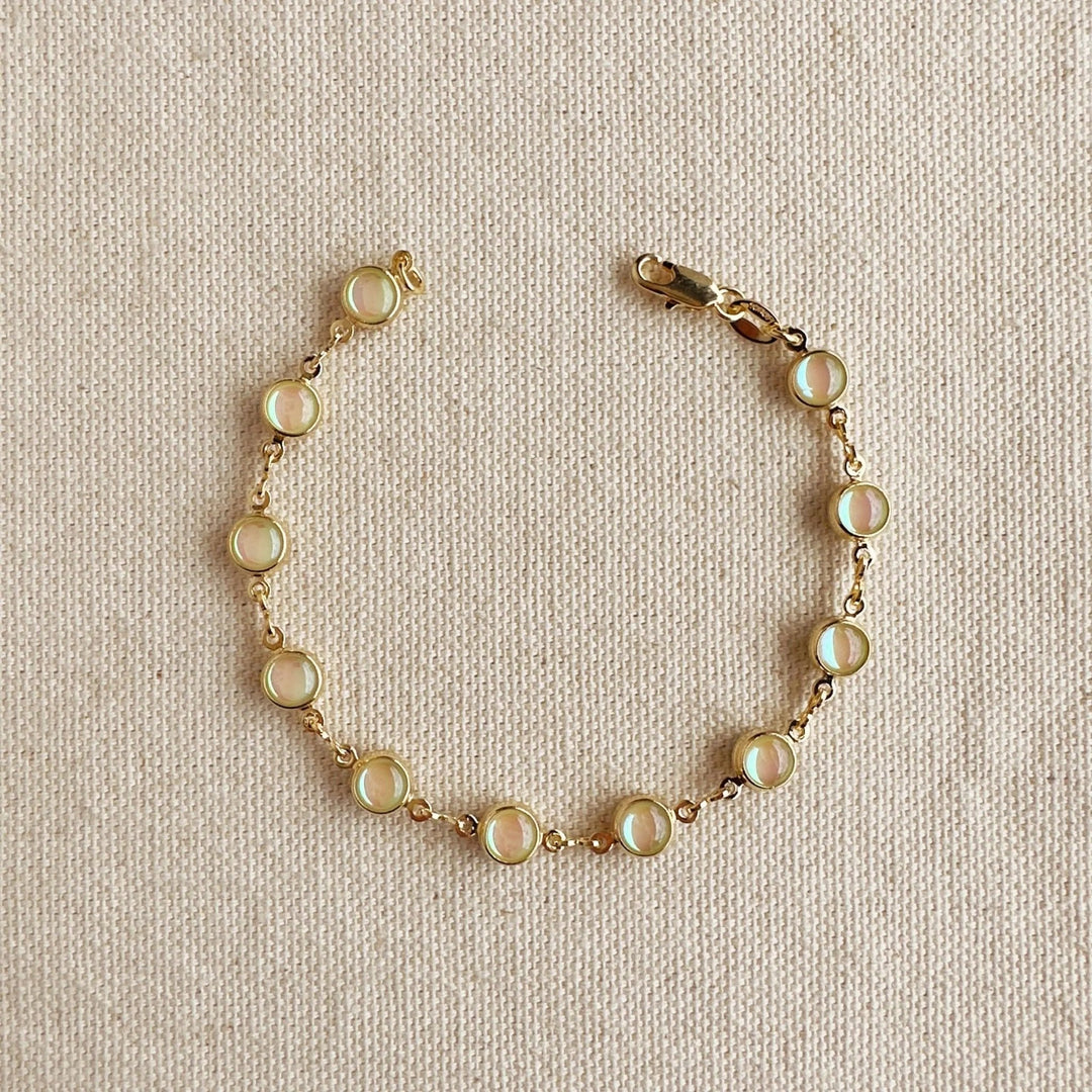 18k Gold Filled Rounded Opal Bracelet - Beloved Boutique